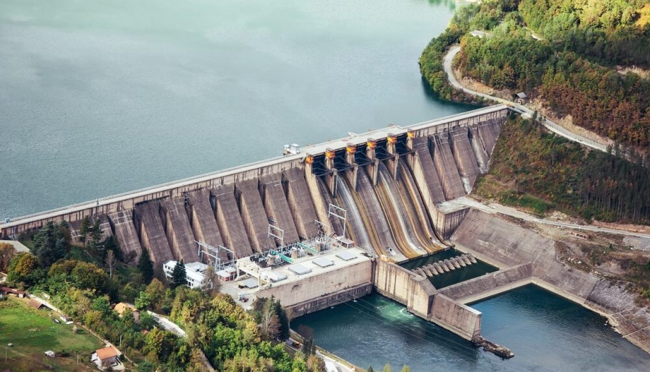 Hydroelectric power plant Perucac on Drina river. Hydroelectric power plant Perucac on Drina river.